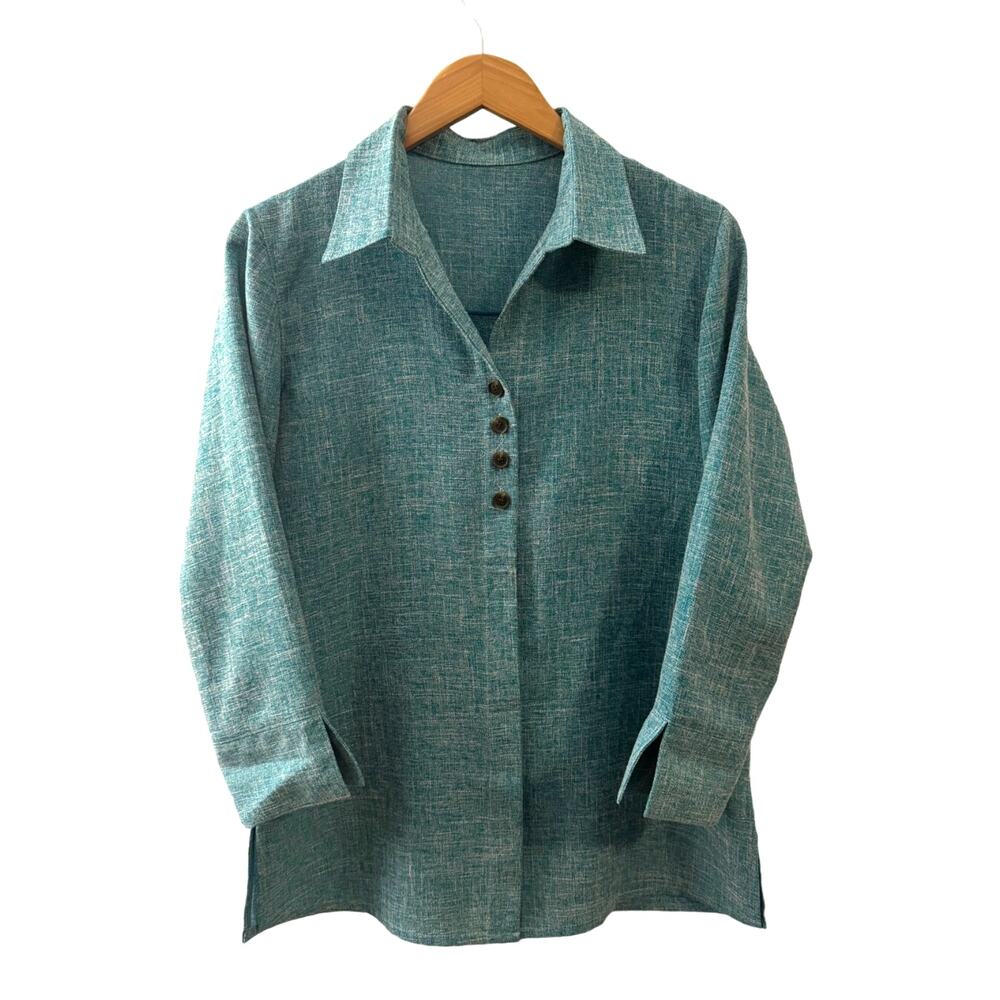 Fridaze Top Women S‎ Blue Linen Cotton Tunic Natural Modest Lagenlook Spring